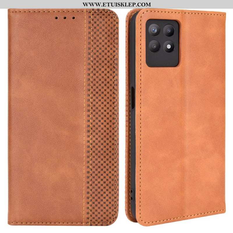 Etui Na Telefon do Realme 8i Etui Folio Stylizowany Efekt Skóry W Stylu Vintage